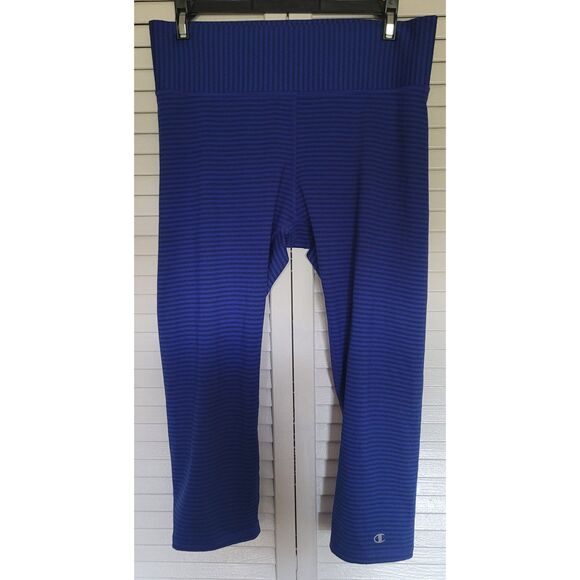 Vapor Blue Comfy Yoga Leggings High Waist Extra Soft Black Stripe Ideal Workouts - Picture 1 of 3